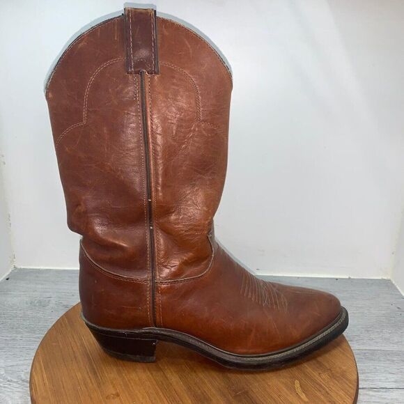 Justin 1108 Brown Men’s 9 D Leather Western Cowboy Boots Made In USA Comfort - Picture 1 of 13